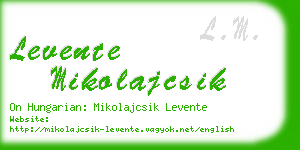 levente mikolajcsik business card